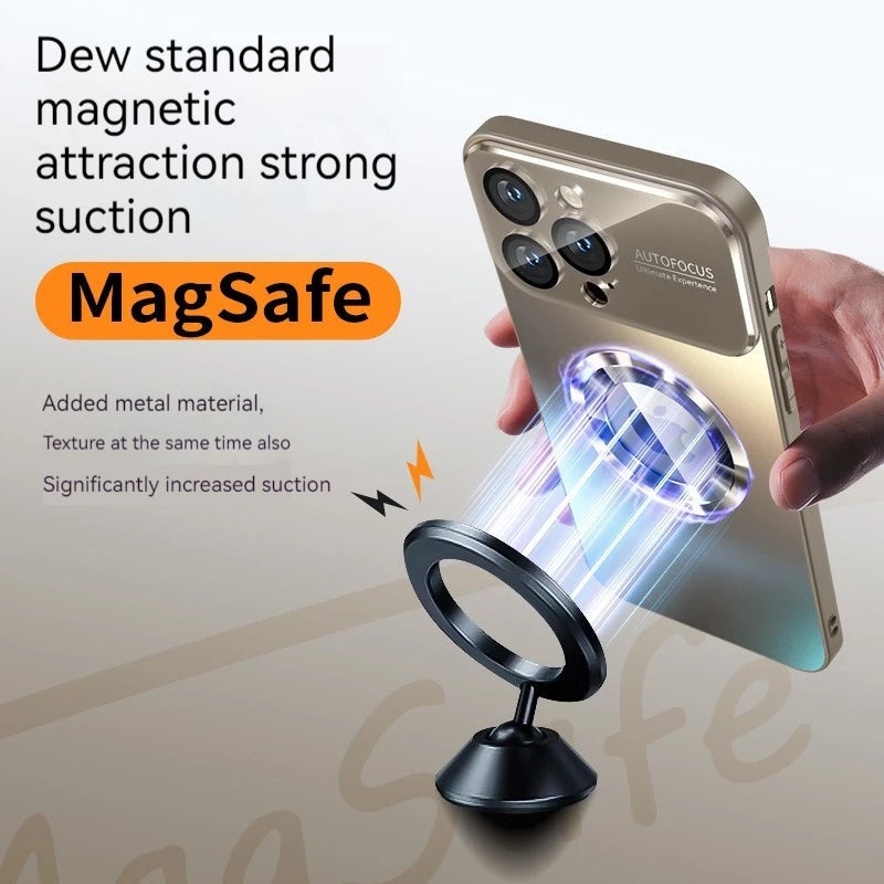 Phone case with MagSafe feature held by a hand, showing strong suction.