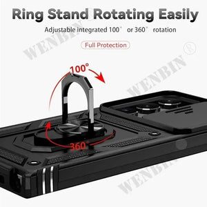 Heavy Duty Samsung Case with 360° Camera Rotate Kickstand for S26 S25 S24 Ultra