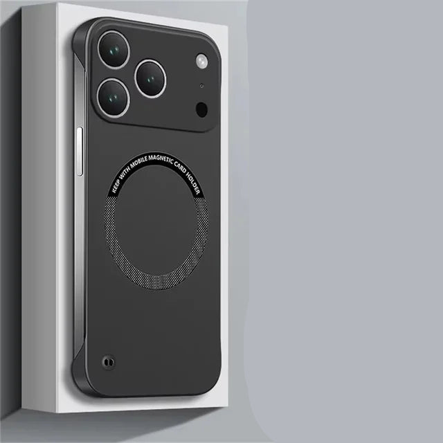 Ultra Thin Hard PC Magnetic iPhone Case Matte Solid Color Frameless on a gray background