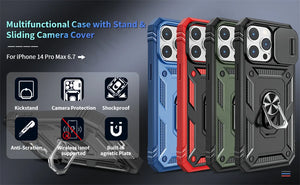 Military Armor Case with 360° Rotate Kickstand for iPhone 17 16 15 14 13 Pro Max