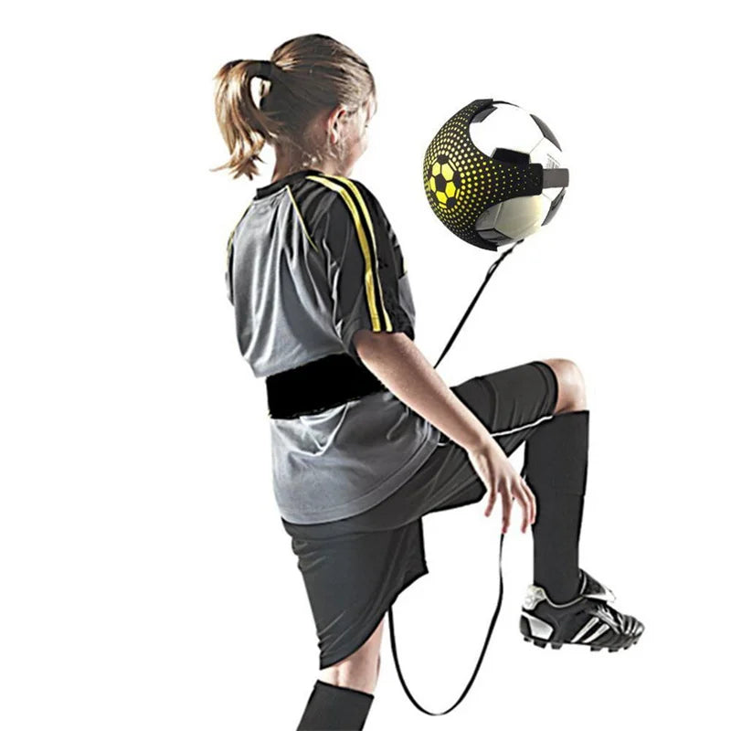 Person wearing a sports outfit with a soccer ball on a white background