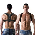 Man wearing a Adjustable shoulder back support strap for daily posture comfort from different angles on a white background