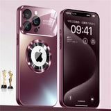 Titanium matte MagSafe iPhone case with frosted glass back and full camera lens protection