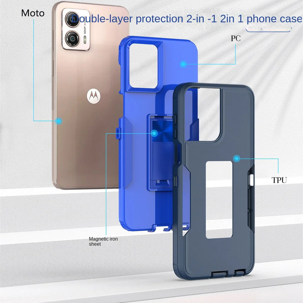 Heavy Duty Shockproof iPhone Case with Kickstand Matte Shield Cover