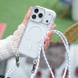 Magnetic Crossbody Clear iPhone 17 16 16 15 14 13 12 11 Pro Max Plus Case with Lanyard Strap Shockproof Cover