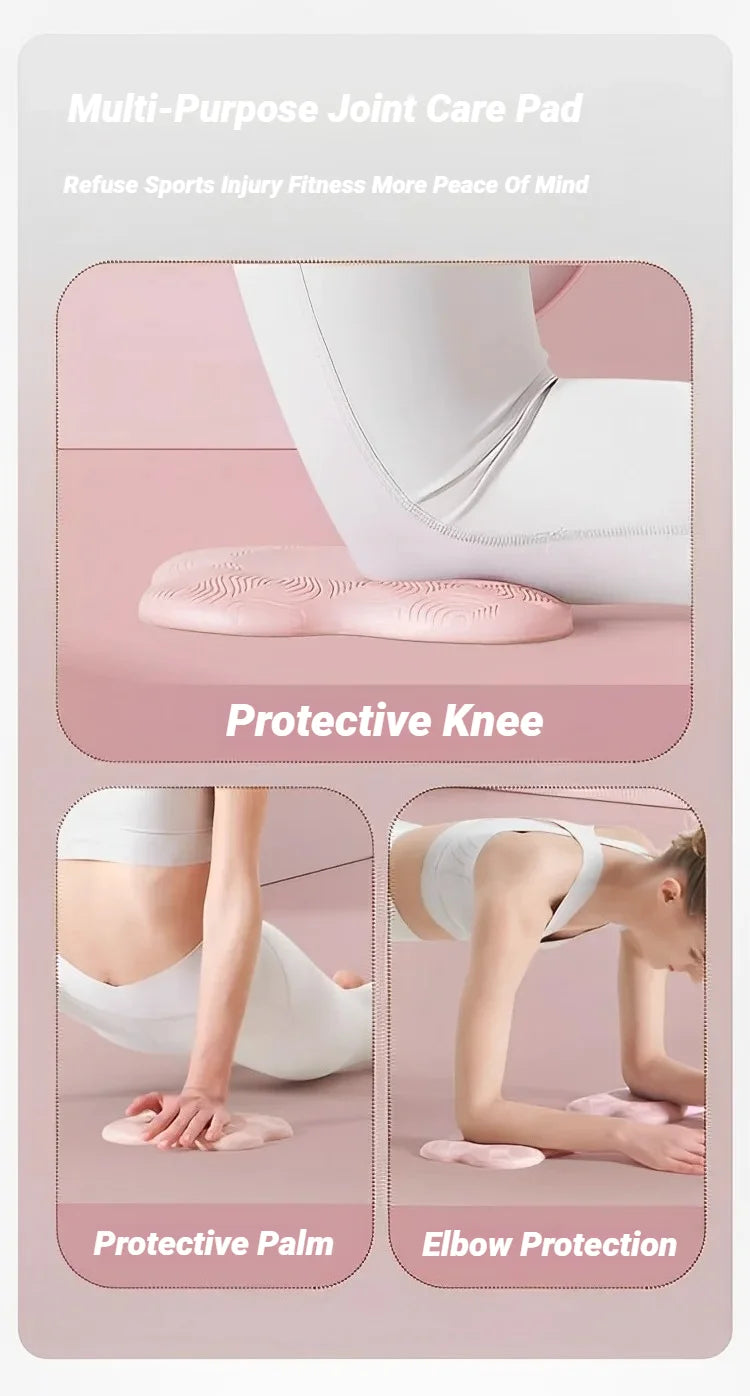 Multi-purpose joint care pad packaging with images of use on a pink background