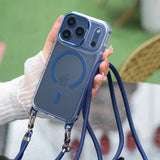 Magnetic Crossbody Clear iPhone 17 16 16 15 14 13 12 11 Pro Max Plus Case with Lanyard Strap Shockproof Cover