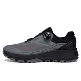 Gray and black athletic shoe with mesh detail on a white background, featuring the brand 'baasploa'.