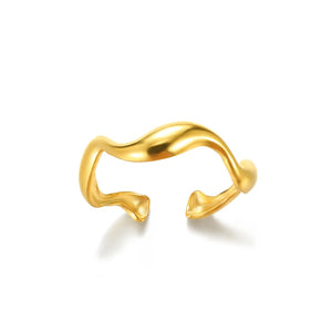 316L stainless steel gold ring for women luxury classic cocktail wedding ring