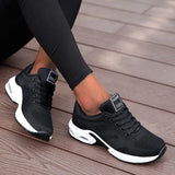 Women's breathable mesh chunky sneakers with lace-up closure and durable rubber outsole