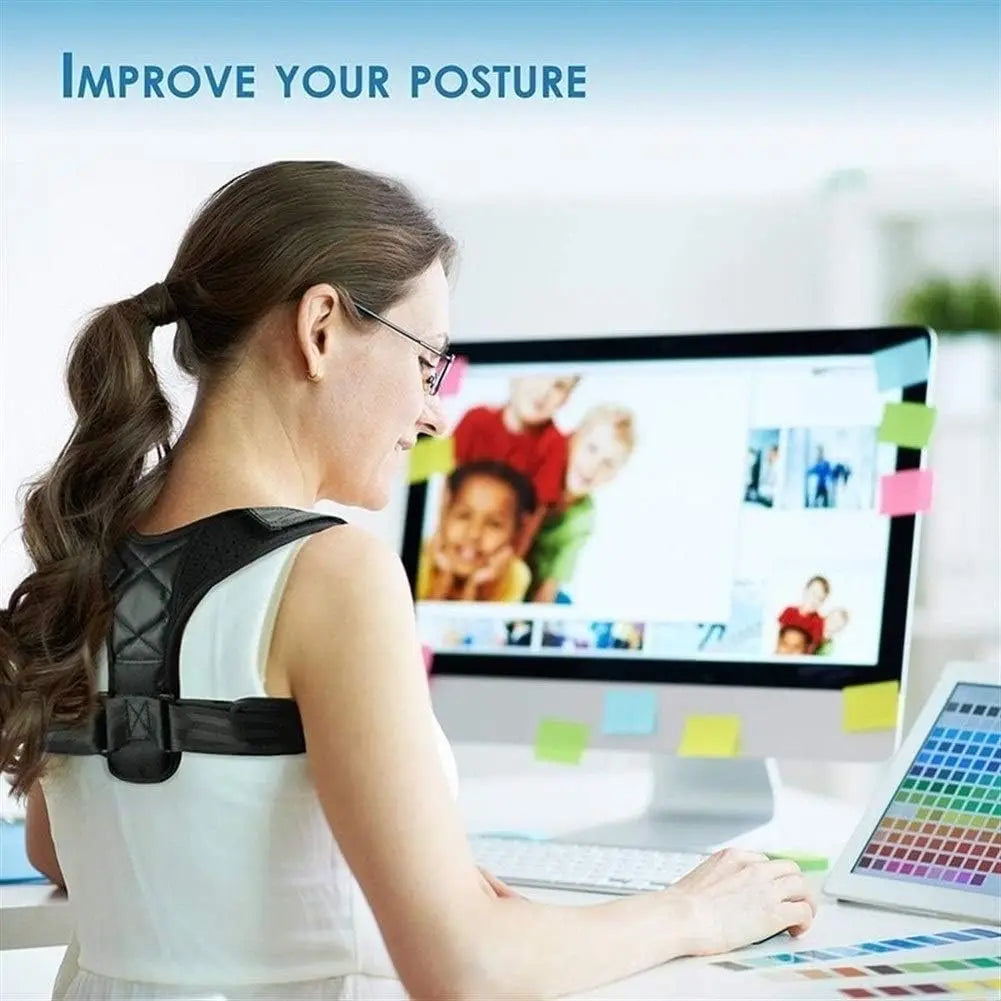 Adjustable back and shoulder posture corrector belt for adults and teens