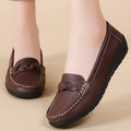 Soft leather women loafer flats slip on casual shoes