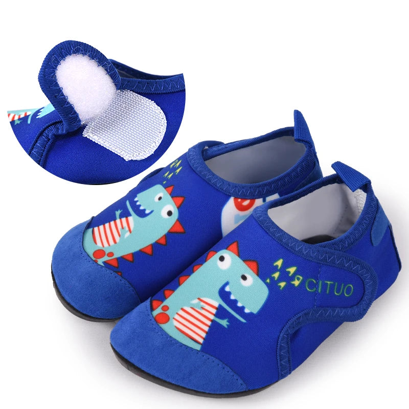 Summer Children Unicorn Dinosaur Swimming Shoes Outdoor Beach Wading Shoes Kids Quick-Dry Water Shoes Barefoot Sports Socks