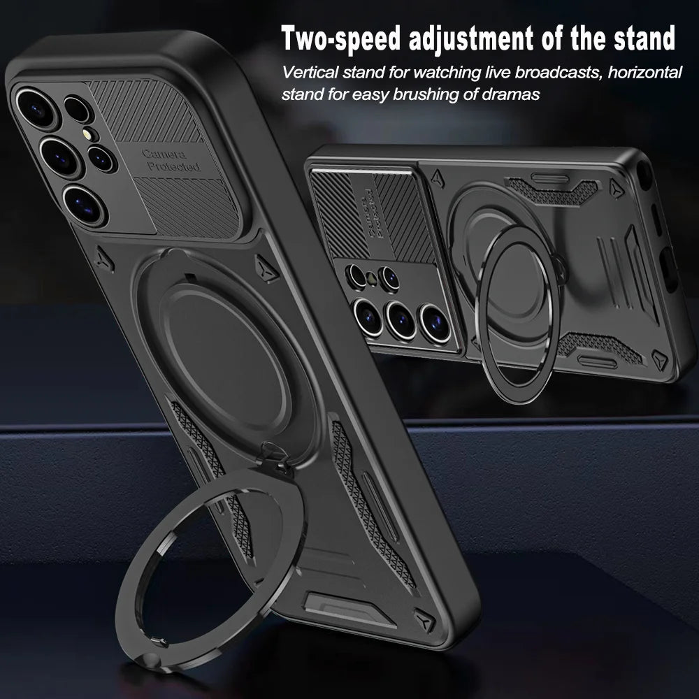 magnetic ring armor shockproof case for Samsung Galaxy with stand holder