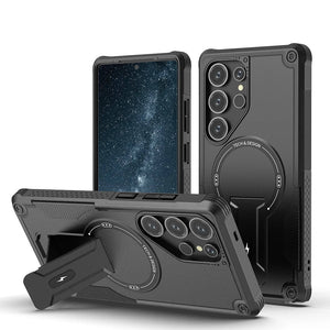 Magnetic Fold Stand Armor Case for Samsung Galaxy S24 S25 S26 & A Series.