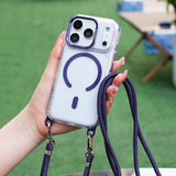 Magnetic Crossbody Clear iPhone 17 16 16 15 14 13 12 11 Pro Max Plus Case with Lanyard Strap Shockproof Cover