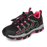 A black and pink athletic sneaker with white and pink graphic details, shown from a three-quarters angle on a white background.