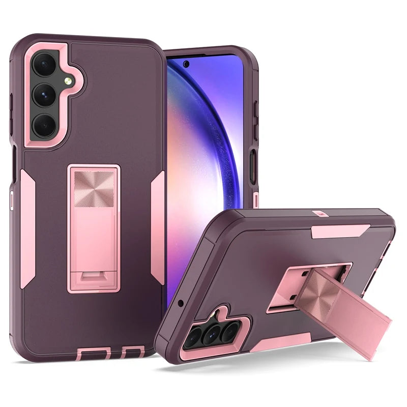Phone case with pink Heavy Duty Magnetic Kickstand Case for Samsung Galaxy Shockproof Armor Cover