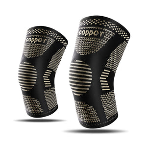 Copper infused knee compression sleeve for sports and daily knee support