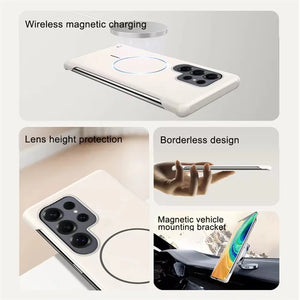 ultra slim magnetic skin feel case for Samsung S22–S26 Ultra. Lightweight, matte grip, MagSafe compatible