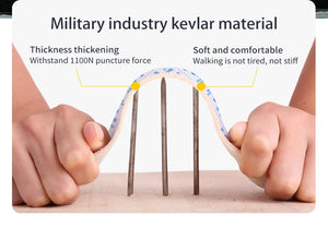 Two hands pulling apart a material sample with text about military industry kevlar material.
