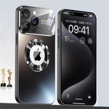 Titanium matte MagSafe iPhone case with frosted glass back and full camera lens protection