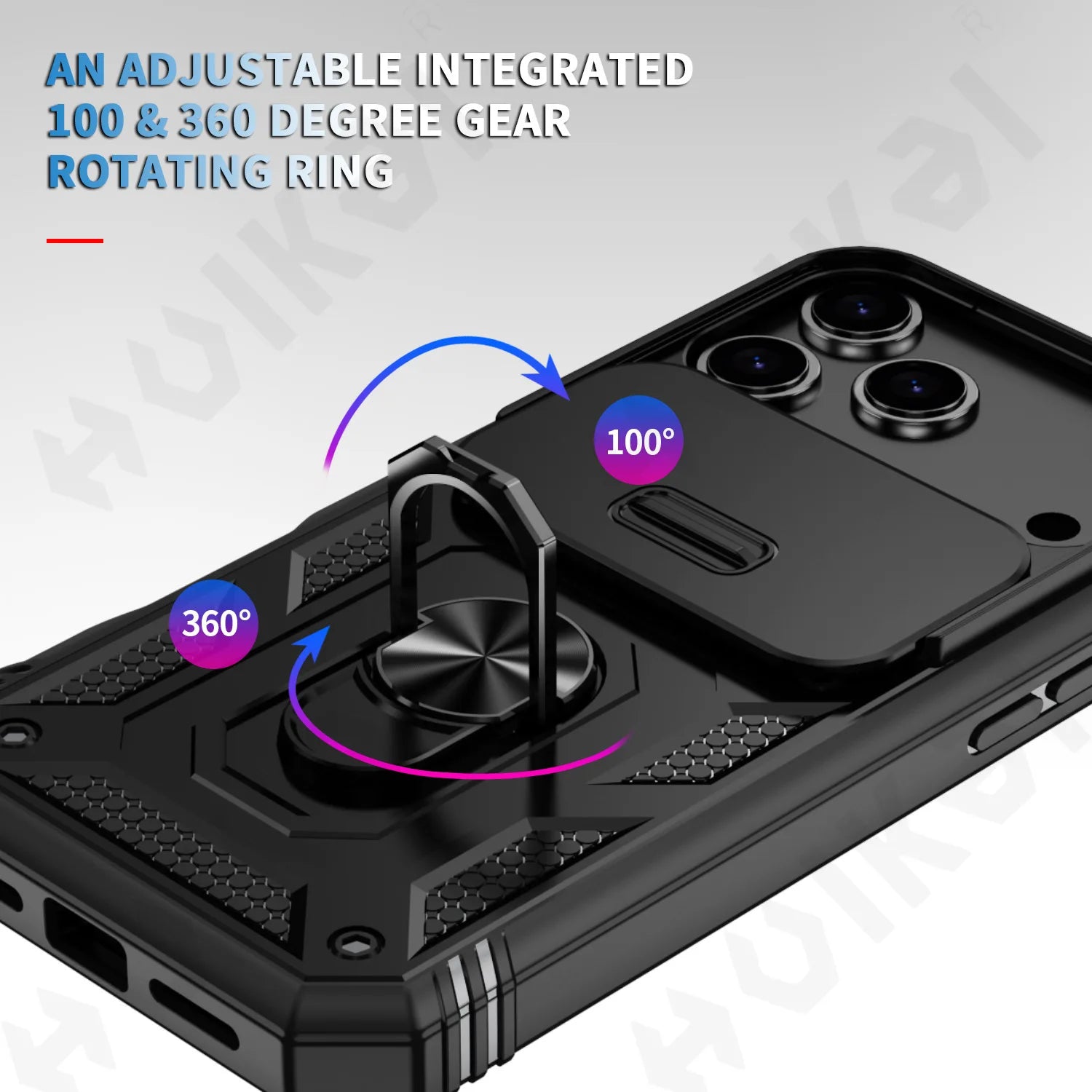 Military Armor Case with 360° Rotate Kickstand for iPhone 17 16 15 14 13 Pro Max