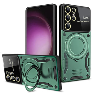 Magnetic Ring Armor Case for Samsung S20–S25 Ultra Edge FE