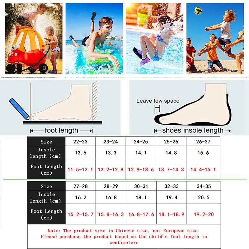 Summer Children Unicorn Dinosaur Swimming Shoes Outdoor Beach Wading Shoes Kids Quick-Dry Water Shoes Barefoot Sports Socks