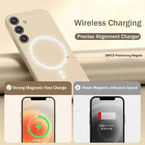 Phone case with wireless charging feature and text highlighting features.