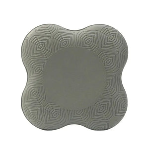 Gray textured square mat on a white background