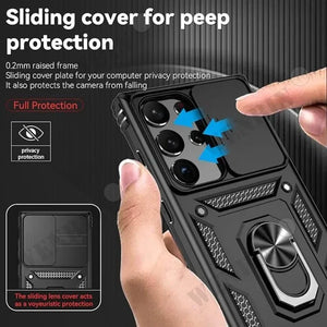 Heavy Duty Samsung Case with 360° Camera Rotate Kickstand for S26 S25 S24 Ultra