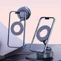 Magnetic Phone Holder with Three-axis Rotation & Strong Suction Cup Mount for Car Dashboard Desk