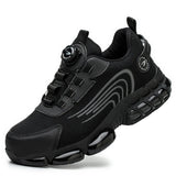 Black sneaker with unique design on a white background