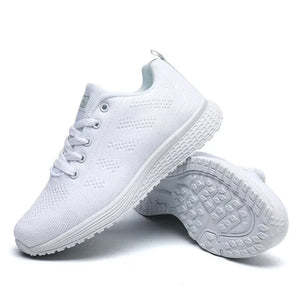 White sneakers on a white background