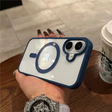 Person holding a iphone case with a visible Apple logo, next to a Starbucks cup.