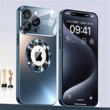 Titanium matte MagSafe iPhone case with frosted glass back and full camera lens protection