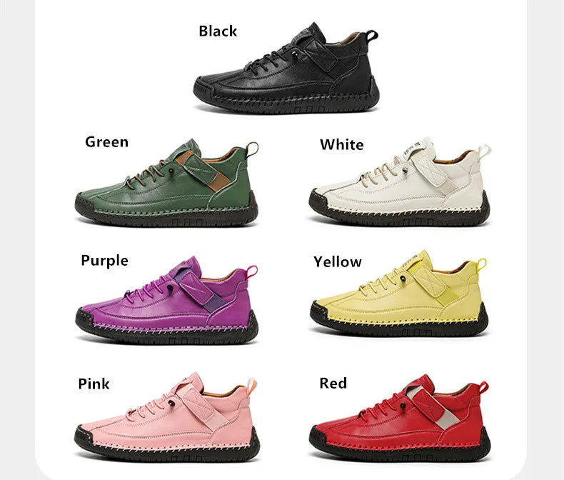 Collection of colorful Slip-On Shoes in various colors on a white background