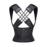 Adjustable back support strap for shoulder alignment and daily posture comfort Black waist trainer with adjustable straps on a white background