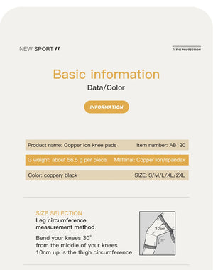 Copper infused knee compression sleeve for sports and daily knee support