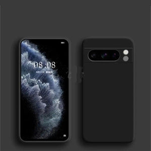 Black Liquid Silicone Case for Pixel on a dark background