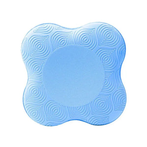 Blue textured cushion on a white background