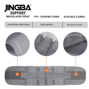 JINGBA support product with high-elastic strap, PVC support strip, and durable fabric features.