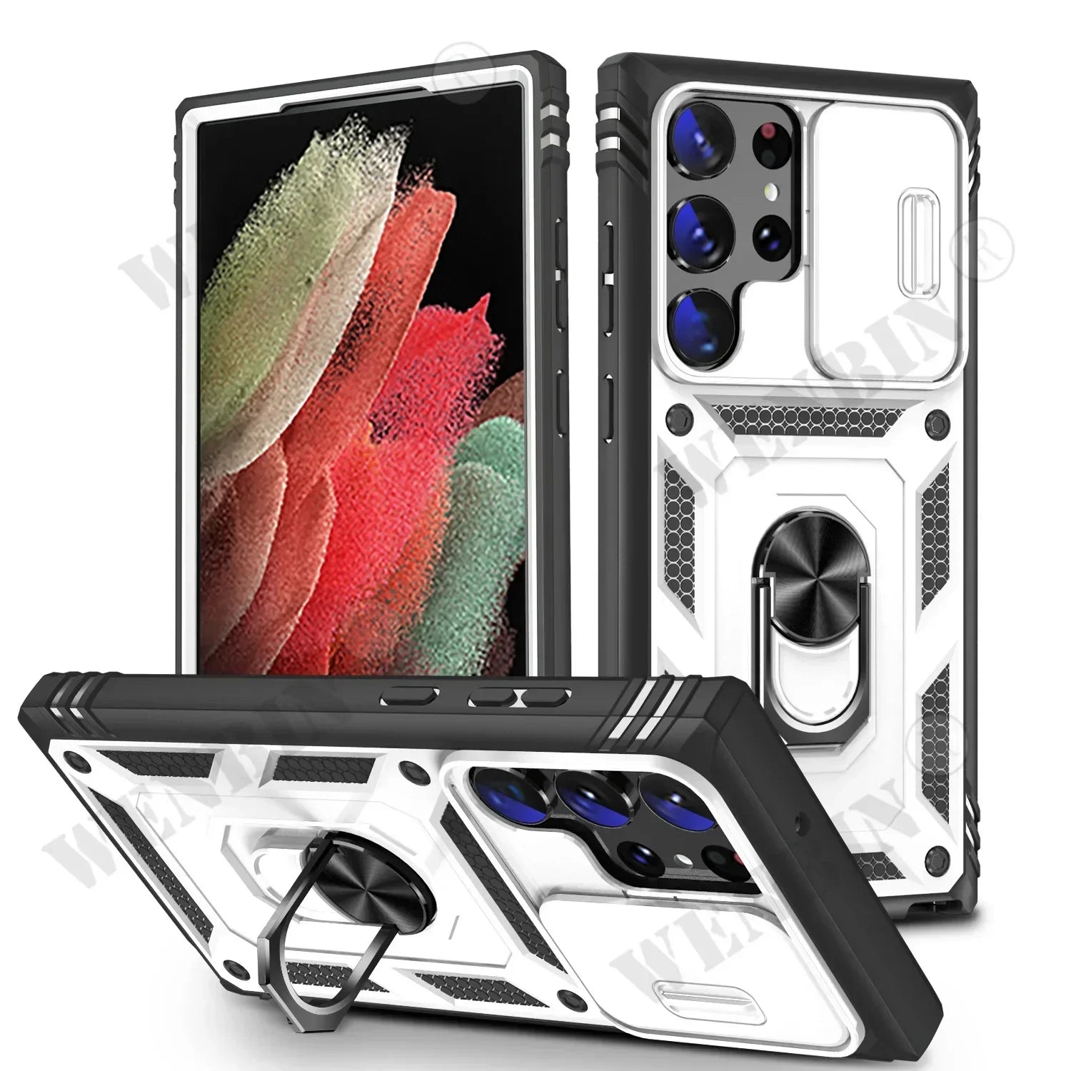 Heavy Duty Samsung Case with 360° Camera Rotate Kickstand for S26 S25 S24 Ultra