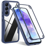 Blue 360 Full Cover Shockproof Samsung Galaxy Case Clear TPU PC Protective Cover A55 A35 A54 A53
