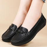 Soft leather women loafer flats slip on casual shoes