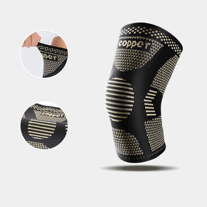 Copper infused knee compression sleeve for sports and daily knee support