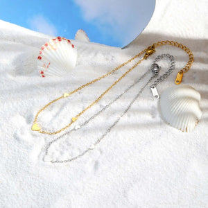 Gold plated stainless steel heart anklet bracelet for women delicate adjustable foot jewelry