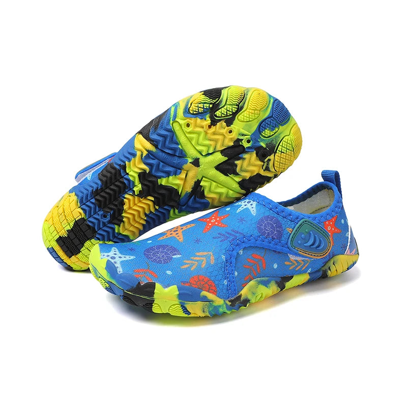 Kids Parent-Child Barefoot Water Shoes, Quick Dry Breathable Non-Slip Rubber Sole Aqua Socks for Beach Camping Hiking, Lightweig