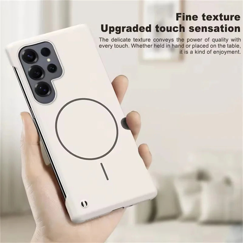 ultra slim magnetic skin feel case for Samsung S22–S26 Ultra. Lightweight, matte grip, MagSafe compatible